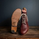 High quality saddleback Leather Oxblood colored boots.