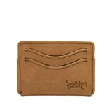 The front view of the light brown credit card wallet