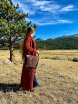 High quality leather minimal bag shown on a model