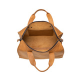 High quality inside of the simple overnight leather duffle bag in tan