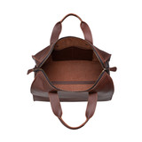 High quality inside of the simple overnight leather duffle bag in red brown