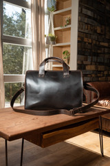 High quality tan full grain Simple Overnight Leather Duffle Bag side view - Saddleback Leather