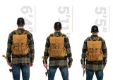 High quality size comparison of the thin front pocket leather backpack from the back.