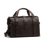 Dave's Deals Doctor's Leather Duffle Bag - Dark Coffee Brown