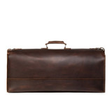 High quality dark brown full grain Dave's Deals 34" Beast Leather Duffle Bag - Dark Coffee Brown side view - Saddleback Leather