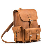 Dave's Deals Front Pocket Leather Backpack - Tobacco