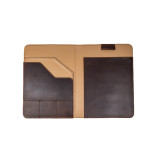 Dave's Deals Medium Leather Portfolio - Dark Coffee Brown