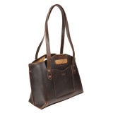 Dave's Deals Urban Leather Tote - Dark Coffee Brown