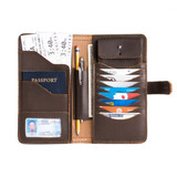 Dave's Deals Big Leather Wallet - Dark Coffee Brown
