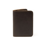 Dave's Deals Leather Business Card Holder Wallet - Dark Coffee Brown