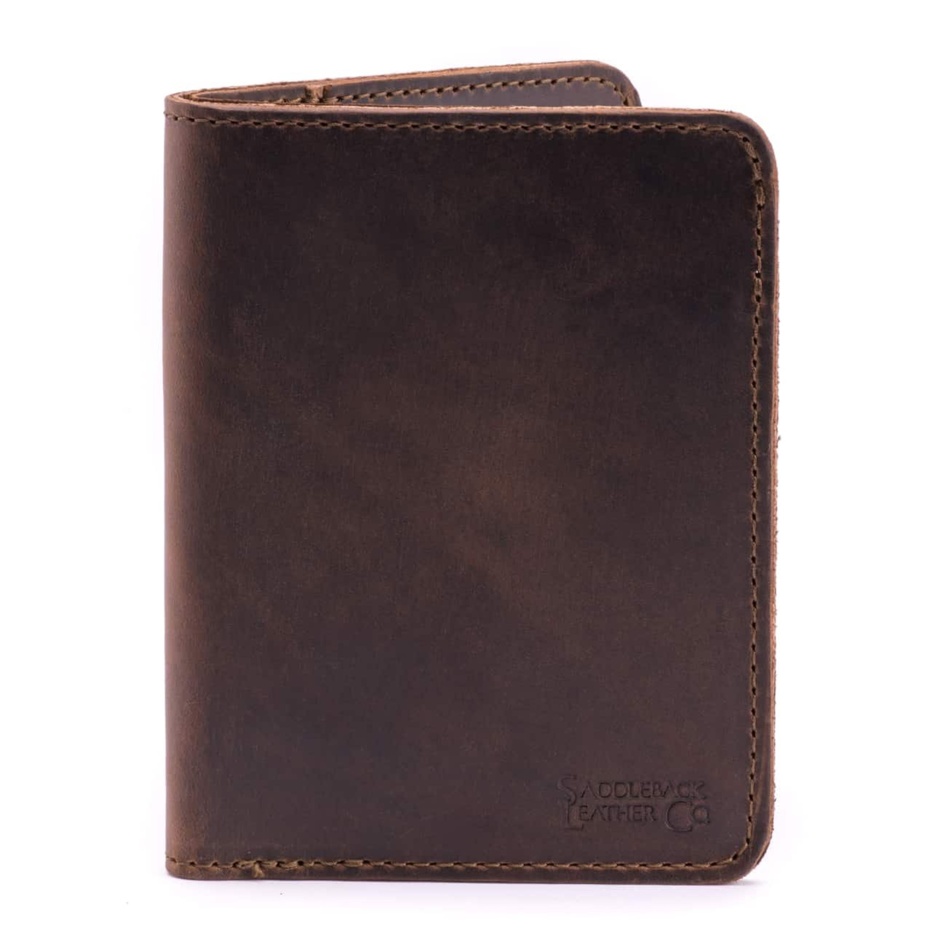 Leather Passport Wallet for Men | Slim Bifold Card with RFID Blocker ...