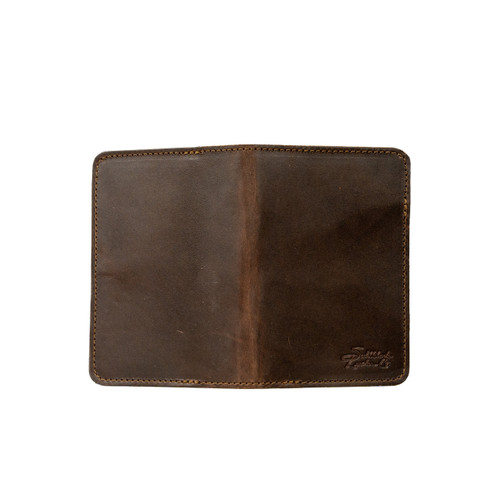 Dave's Deals Slim Leather Passport Wallet - Dark Coffee Brown