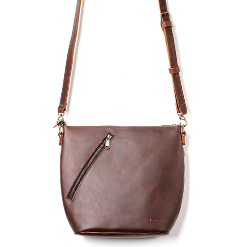 Suzette's Steal Crossbody Concealed Leather Bag-Chestnut