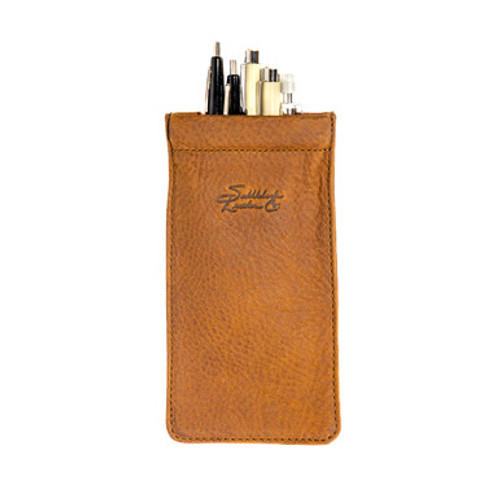 Dave's Deals Bear Trap Leather Pen Case - Tobacco