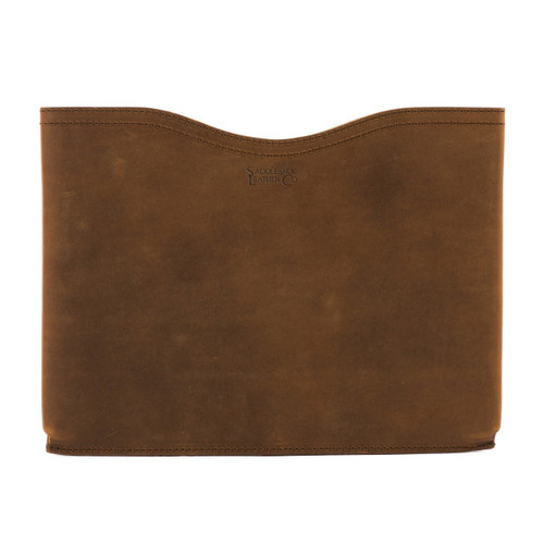 High quality tan full grain Dave's Deals 14" Leather Horizontal Laptop Sleeve - Tobacco front view - Saddleback Leather