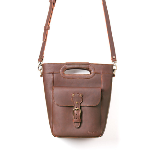 Suzette's Steals Medium Bucket Leather Tote - Chestnut