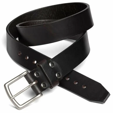 High quality dark brown full grain Dave's Deals Old Bull Leather Belt - Dark Coffee Brown - 36 front view - Saddleback Leather