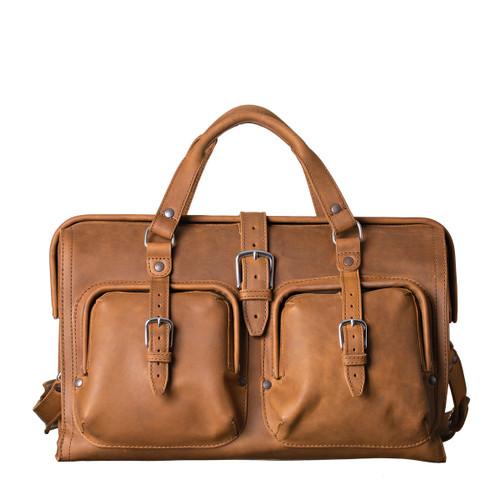 Deep Pocket Leather Duffle Bag