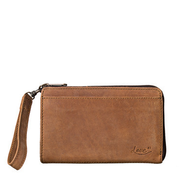 Suzette's Steals Medium Wristlet  Leather  Wallet - Tobacco