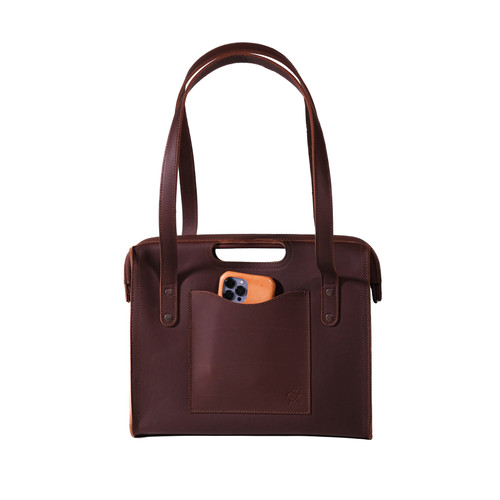 leather tote handbag