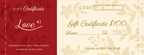 High quality full grain leather Printed Love 41 Gift Certificate front view - Saddleback Leather