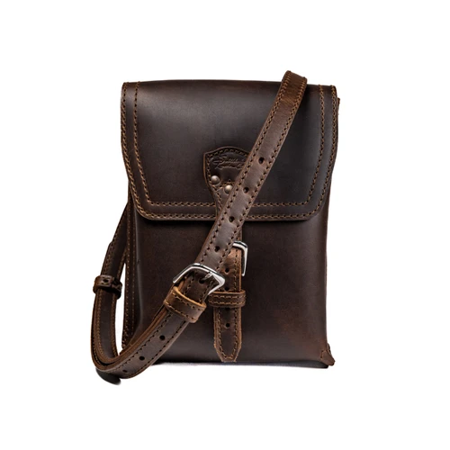 Dave's Deals Leather Travel Satchel - Dark Coffee Brown