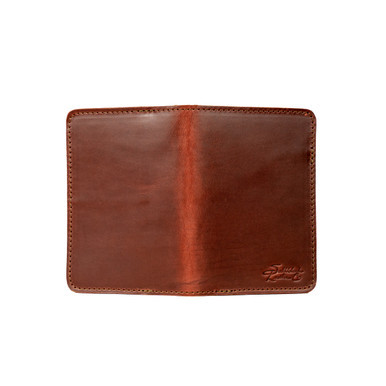 High quality red brown full grain Dave's Deals Slim Leather Passport Wallet - Chestnut front view - Saddleback Leather
