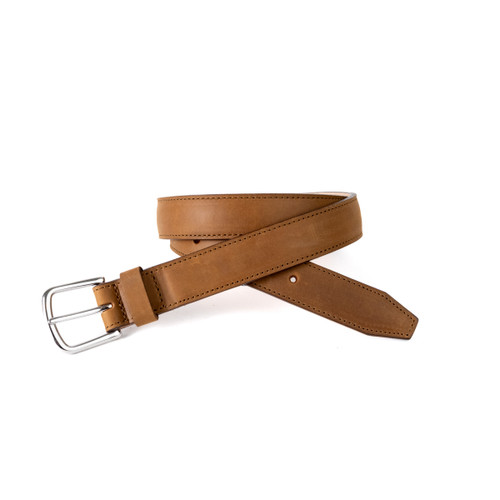 Saddleback's Leather Thin Tow Belt in a light brown color