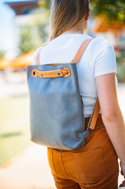 Black Leather-Look Backpack