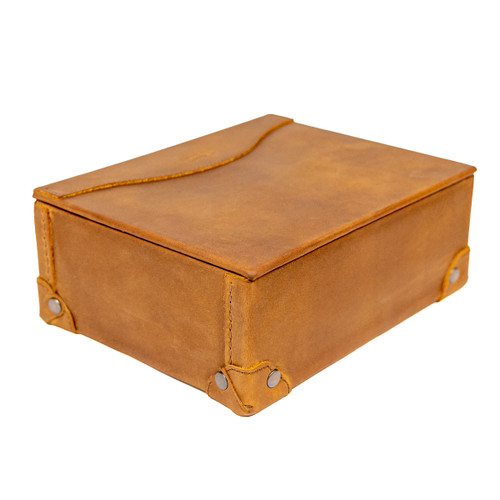 High quality 20th Anniversary Desk Box in tan - Angle