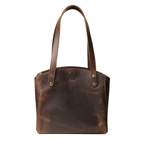 Suzette's Steals Leather Organizer Satchel - Dark Coffee