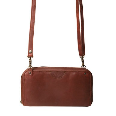 Suzette's Steals Large Leather Accordion Wallet - Chestnut