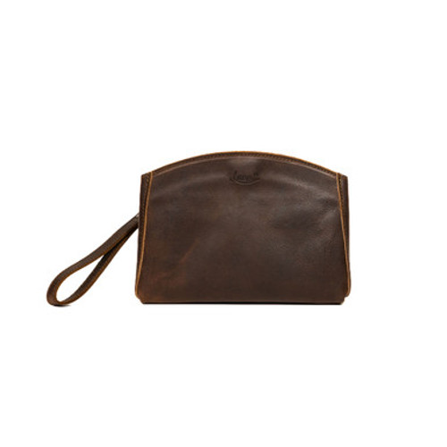 Suzette's Steal Leather Organizer Clutch - Tumbled Dark Coffee