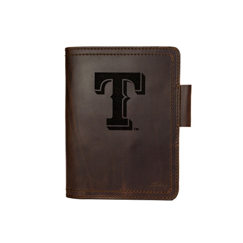 High quality a full-grain leather journal cover is the perfect piece for a Texas Rangers fan.