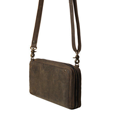 Suzette's Steals Large Leather Accordion Wallet - Black