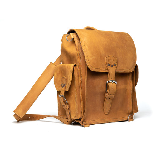 leather backpack with flap