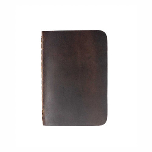 Dave's Deals Leather Pocket Notebook - Single - Dark Coffee Brown