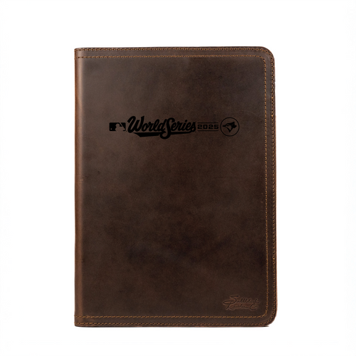 High quality full grain Leather Portfolio - Toronto Blue Jays World Series front view - Saddleback Leather
