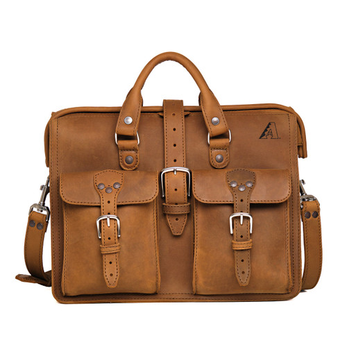 | Briefcase Leather ナチュラルレザー　briefcase Real Leather Saddleback | Bag Laptop Grain Full バッグ