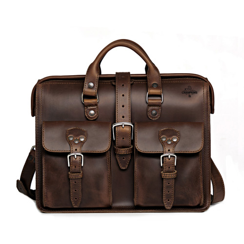 Flight Bag Leather Briefcase - Los Angeles Dodgers World Series Champions