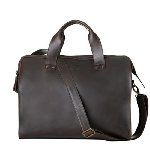 Suzette's Steals Simple Overnight Leather Duffle Bag - Dark Coffee