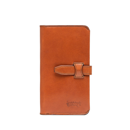 High quality front view of the Silverback Big leather Wallet in light tan