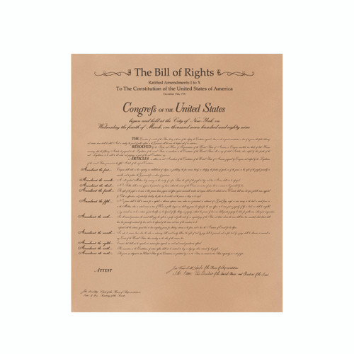 This is the front view of the Leather Bill of Rights in Almera Natural