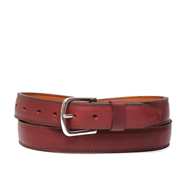 High quality full grain leather Dave's Deals Italian Dress Belt - Size 42 - Oxblood front view - Saddleback Leather
