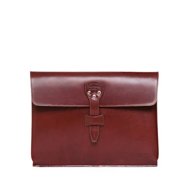 High quality full grain leather Dave's Deals Silverback Document Holder - Oxblood front view - Saddleback Leather