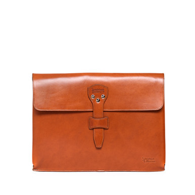 High quality tan full grain leather Dave's Deals Silverback Document Holder - English Tan front view - Saddleback Leather
