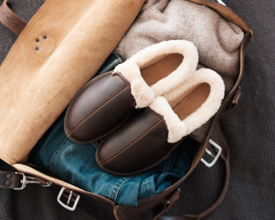 Dave's Deals Sheepskin Moccasins - NEW DESIGN - Size 8- Dark Coffee Brown