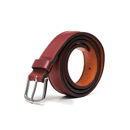 High quality oxblood Italian Leather Dress Belt by Saddleback.