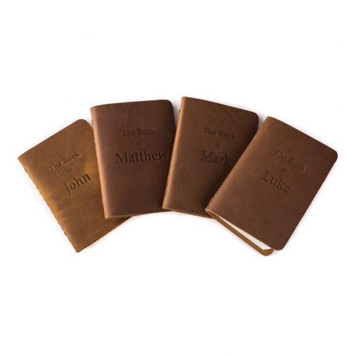 High quality full grain Leather Pocket Bibles, Four Gospels front view - Saddleback Leather