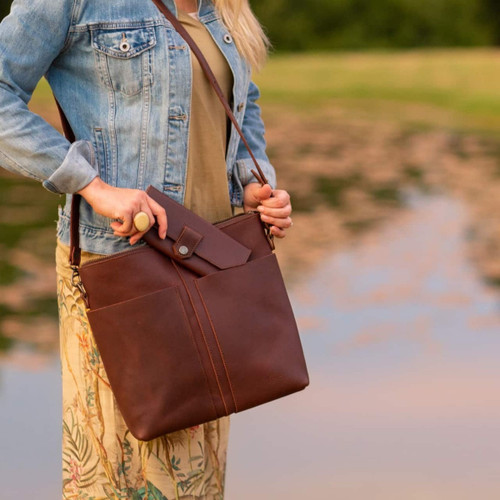 High quality full grain Minimal Leather Bag front view - Saddleback Leather